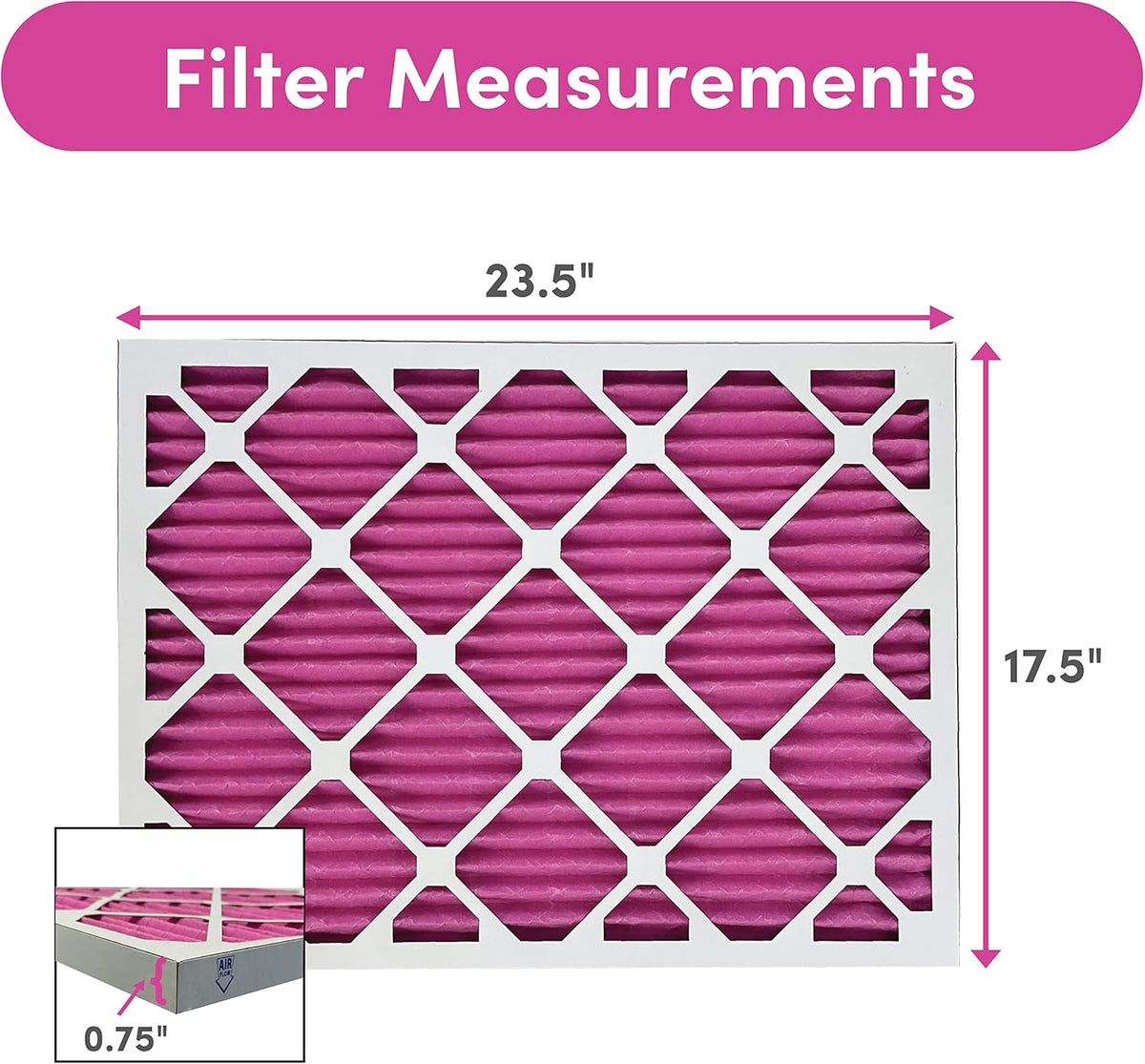 Colorfil 18x24x1 Air Filter (2-Pack) | Made in the USA | Color Changing | Remove Cat and Dog Odor |
