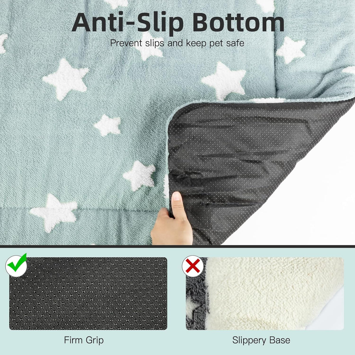 Mora Pets Dog Crate Pad Kennel Bed Crate Mat for Small Dogs Washable Cute Star Pet Bed for Dog Cage