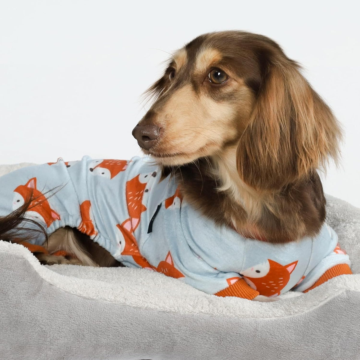 Fitwarm Funny Fox Dog Pajamas, Warm Dog Onesie, Dog Clothes for Small Dogs Girl Boy, Lightweight