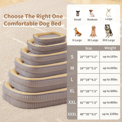 Orthopedic Dog Bed for Large Dogs Breeds, High Density Egg Crate Foam Dog Sofa Beds,Oval Kennel