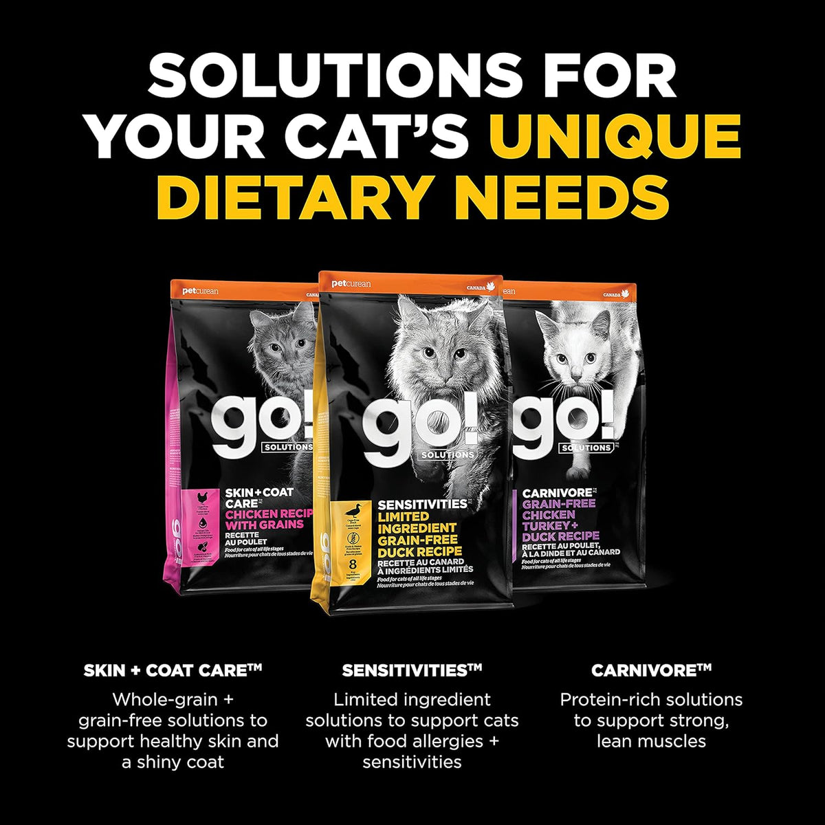 Go! Solutions Sensitivities Limited Ingredient, Grain-Free Dry Cat Food, Duck Recipe for Sensitive