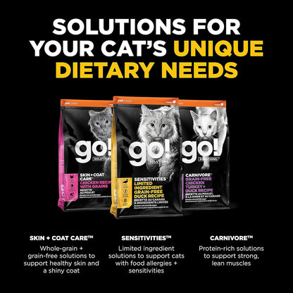 Go! Solutions Sensitivities Limited Ingredient, Grain-Free Dry Cat Food, Duck Recipe for Sensitive