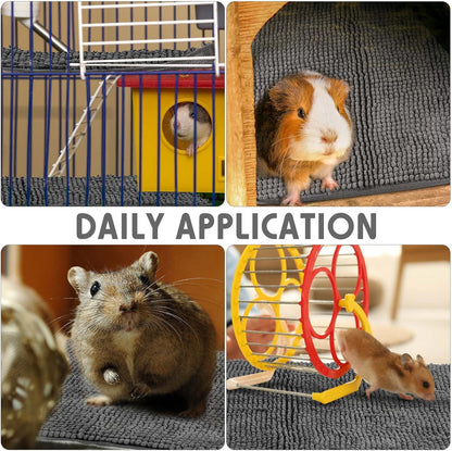 Amylove 4 Pcs Guinea Pig Cage Liner Guinea Pig Bedding Washable Fleece Pee Pads Reusable Small