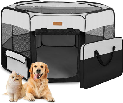 Dog Playpen, Portable Pet Play Pen for Cat, Puppies, Rabbits, Chickens, Foldable Large-Capacity Pet