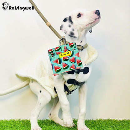 Dog Treat Pouch,Cotton Pocket Sized Training Holder, Hand Free Walking Funny Bag with Carabiner