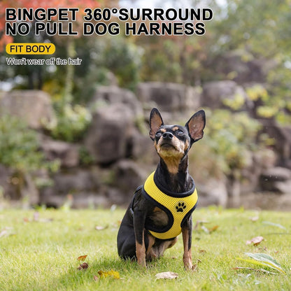 BINGPET No Pull Dog Harness,Soft Mesh Breathable All Weather Vest Harness,Safety Protection Design