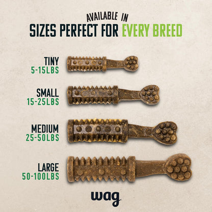 Amazon Brand - Wag Dental Dog Treats to Help Clean Teeth & Freshen Breath Tiny, 2.25 pounds