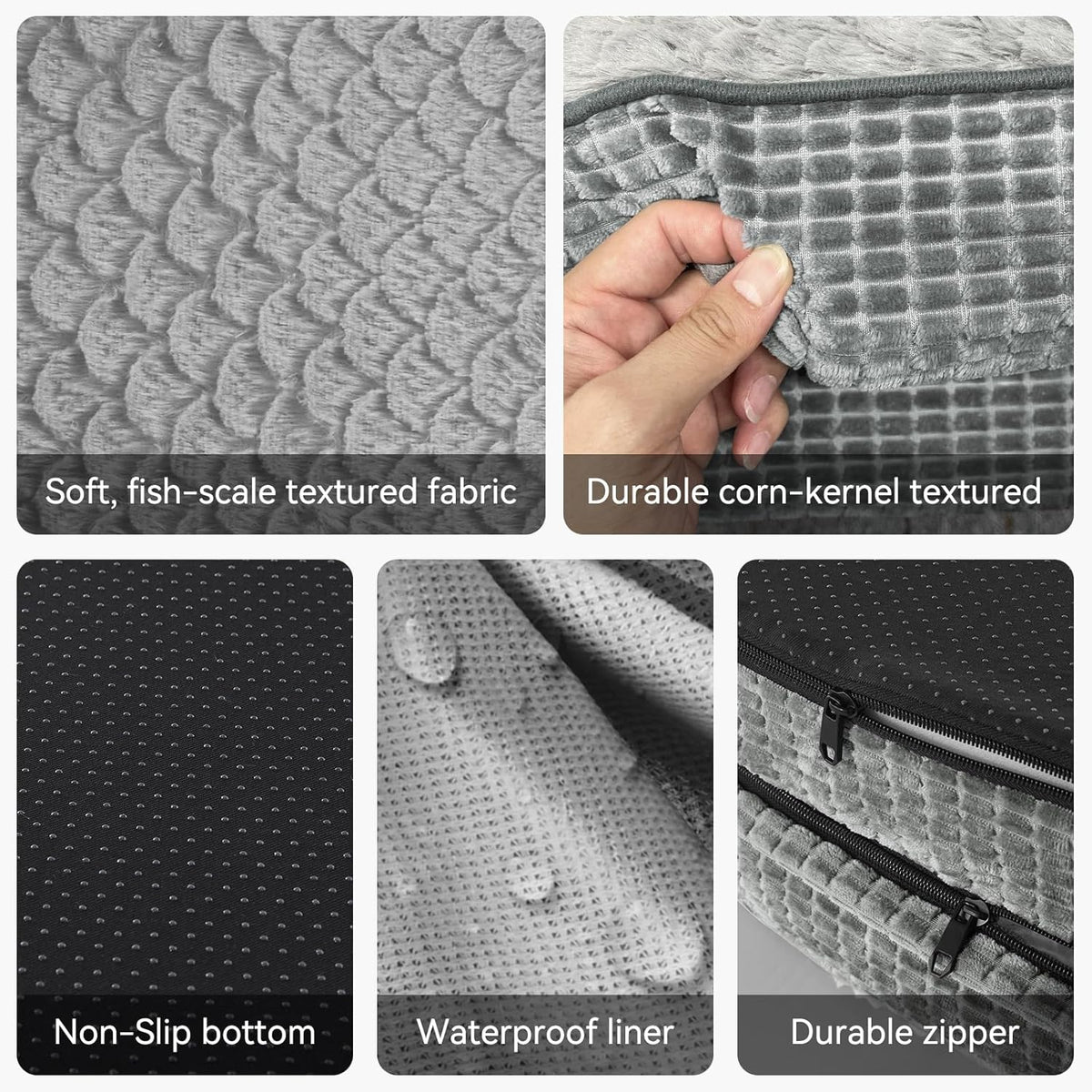 JOEJOY Orthopedic Dog Bed for Extra Large Dogs, Egg-Crate Memory Foam Pet Bed with Bolster Sides