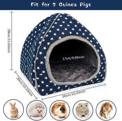 BWOGUE Guinea Pig House Bed Cozy Hamster Cave Large Hideout for Dwarf Rabbits Hedgehog Bearded