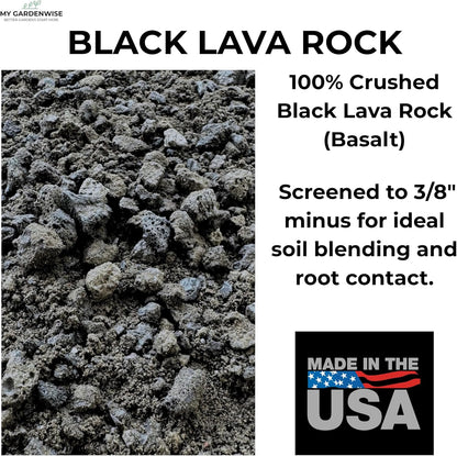 Lava Rocks for Plants (3/8’’ Minus), Natural Black Lava Rocks, Succulent & Terrarium Horticultural