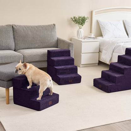 EHEYCIGA Dog Stairs for Small Dogs 13.5" H, 3-Step Dog Steps for Couch Sofa and Chair, Pet Steps