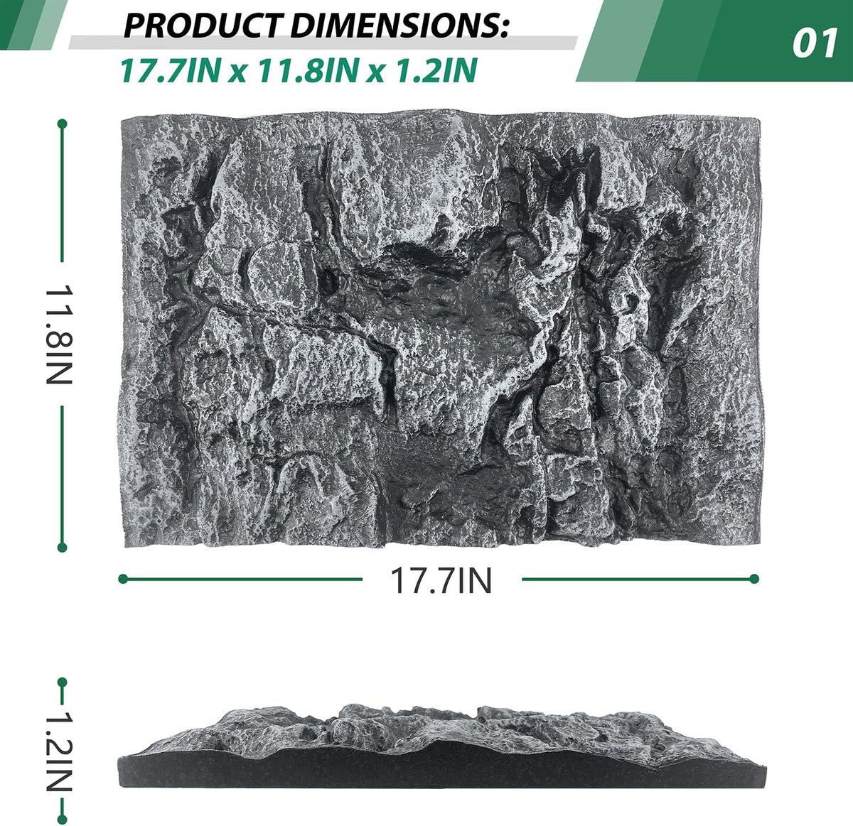 17.7x11.8in Rock Terrarium Background,3D Reptile Tank Background Board,Amphibian Stereo Backdrop