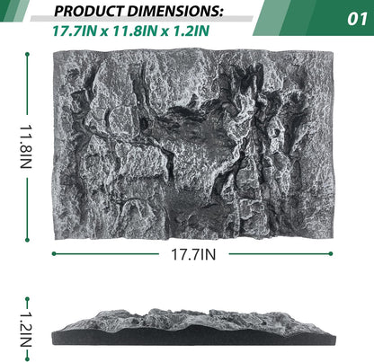 17.7x11.8in Rock Terrarium Background,3D Reptile Tank Background Board,Amphibian Stereo Backdrop