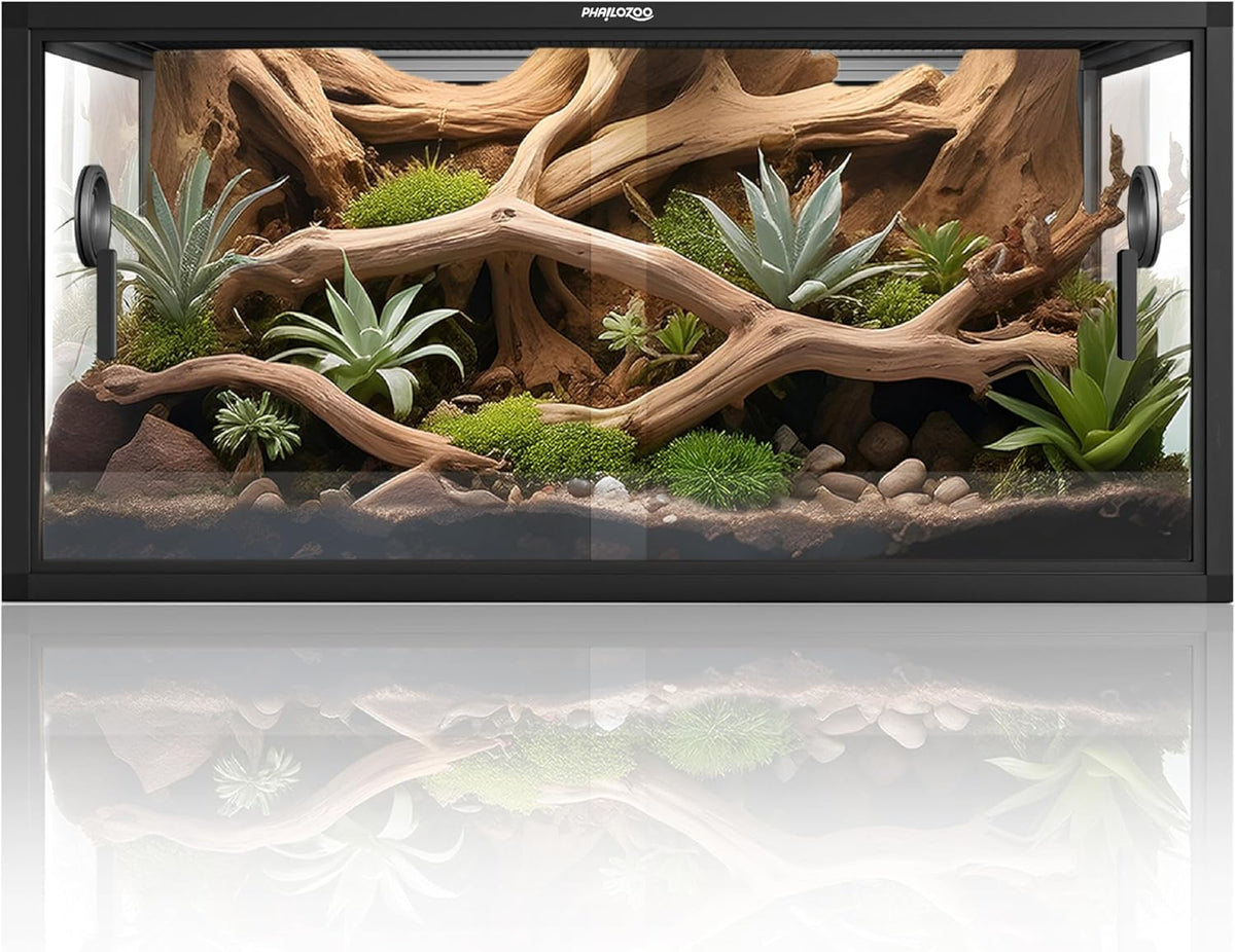 50 Gallon Bearded Dragon Tank, Reptile Enclosure for Easy Maintenance, Front Opening Reptile Tank