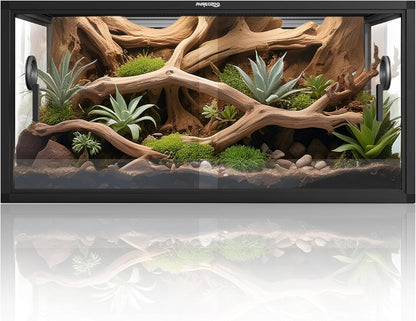 50 Gallon Bearded Dragon Tank, Reptile Enclosure for Easy Maintenance, Front Opening Reptile Tank