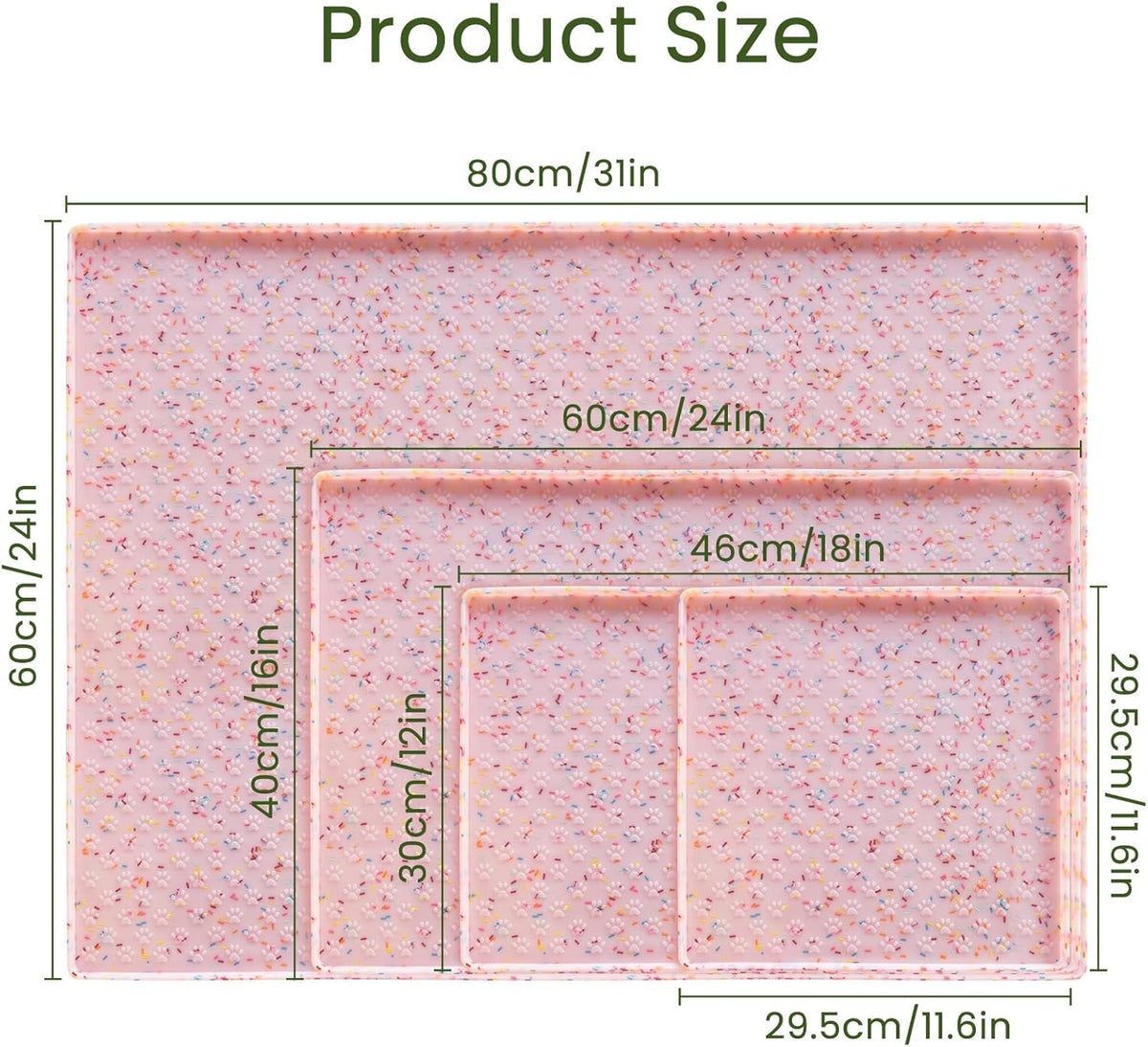 Ptlom Dog Food Mat Anti-Slip Dog Bowl Mats for Food and Water, Waterproof Pet Placemat Prevents