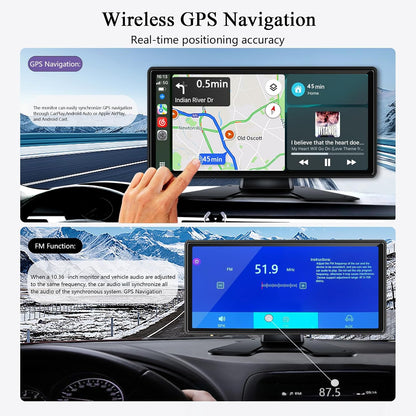 RV Backup Camera with Carplay Android Auto for RV Horse Trailer Semi Box Truck,1080P HD 4 Splits