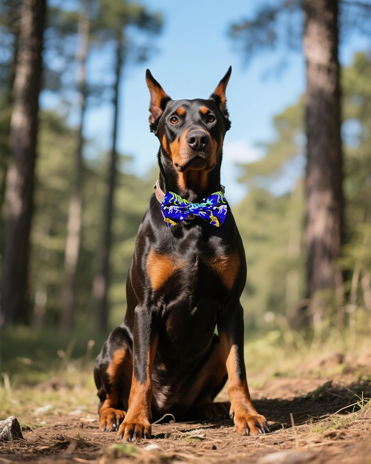 PET SHOW 10 Pack Dinosaur Big Dog Bow Ties for Large Medium Dogs Sliding Collar Attachment Bowties