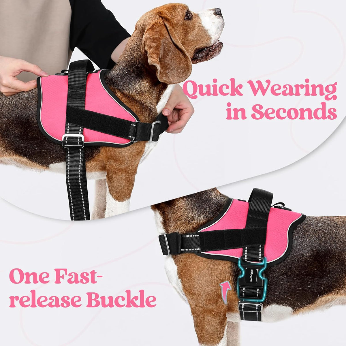 rabbitgoo Dog Harness for Large, Easy On Pet Vest with One Buckle, No Pull Adjustable Service