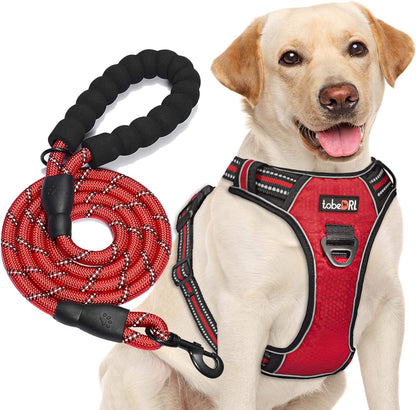 No Pull Dog Harness Adjustable Reflective Oxford Easy Control Medium Large Dog Harness with A Free