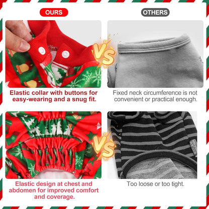 BEA Christmas Dog Pajamas for Extra Large Dogs, Soft Fleece Pet Sweater Clothes Warm Puppy Onesie