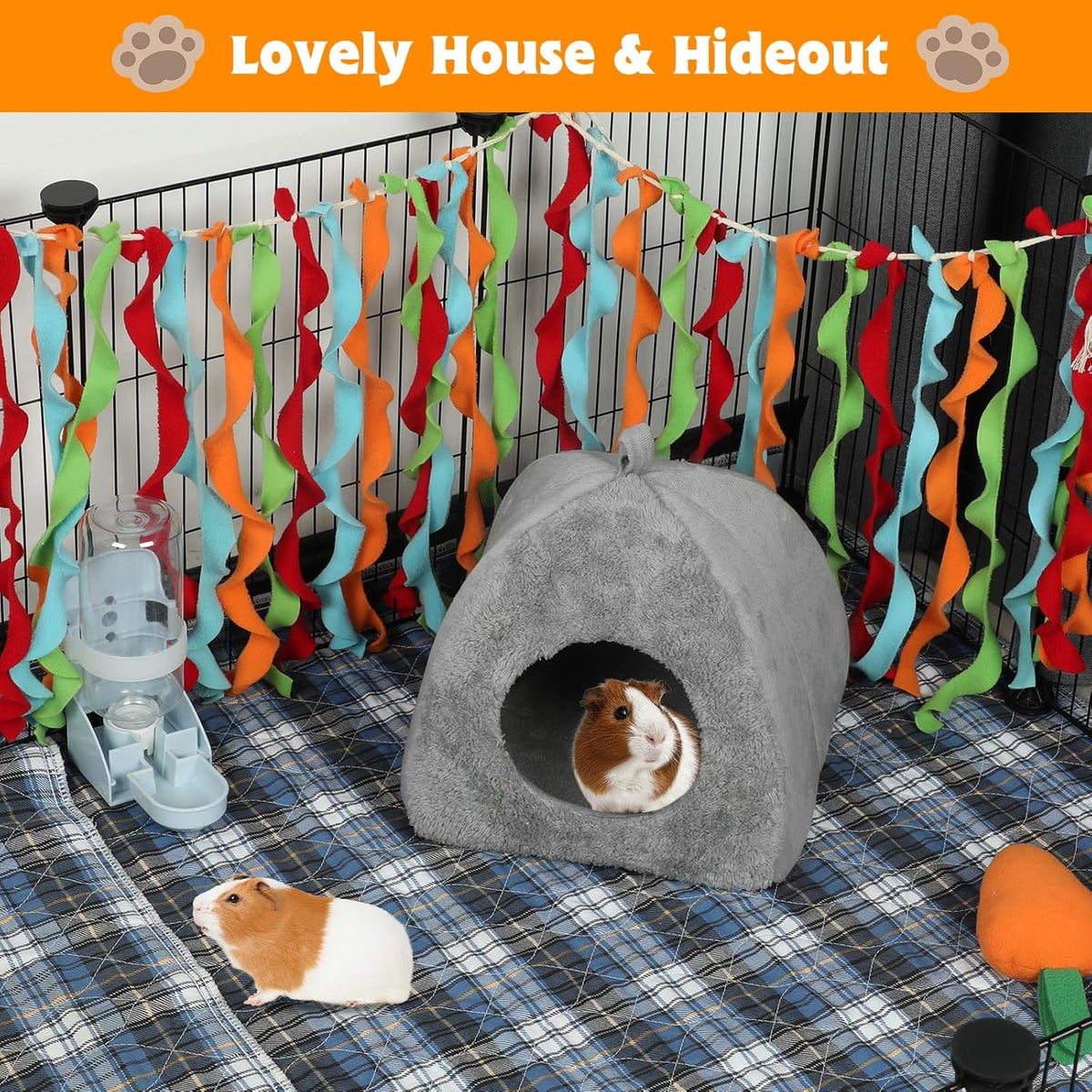 BWOGUE Guinea Pig House Bed Cozy Hamster Cave Large Hideout for Dwarf Rabbits Hedgehog Bearded