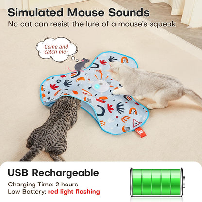 Potaroma Hide and Seek Interactive Cat Toys, Moving Concealed Wand Feather, Automatic Chargeable
