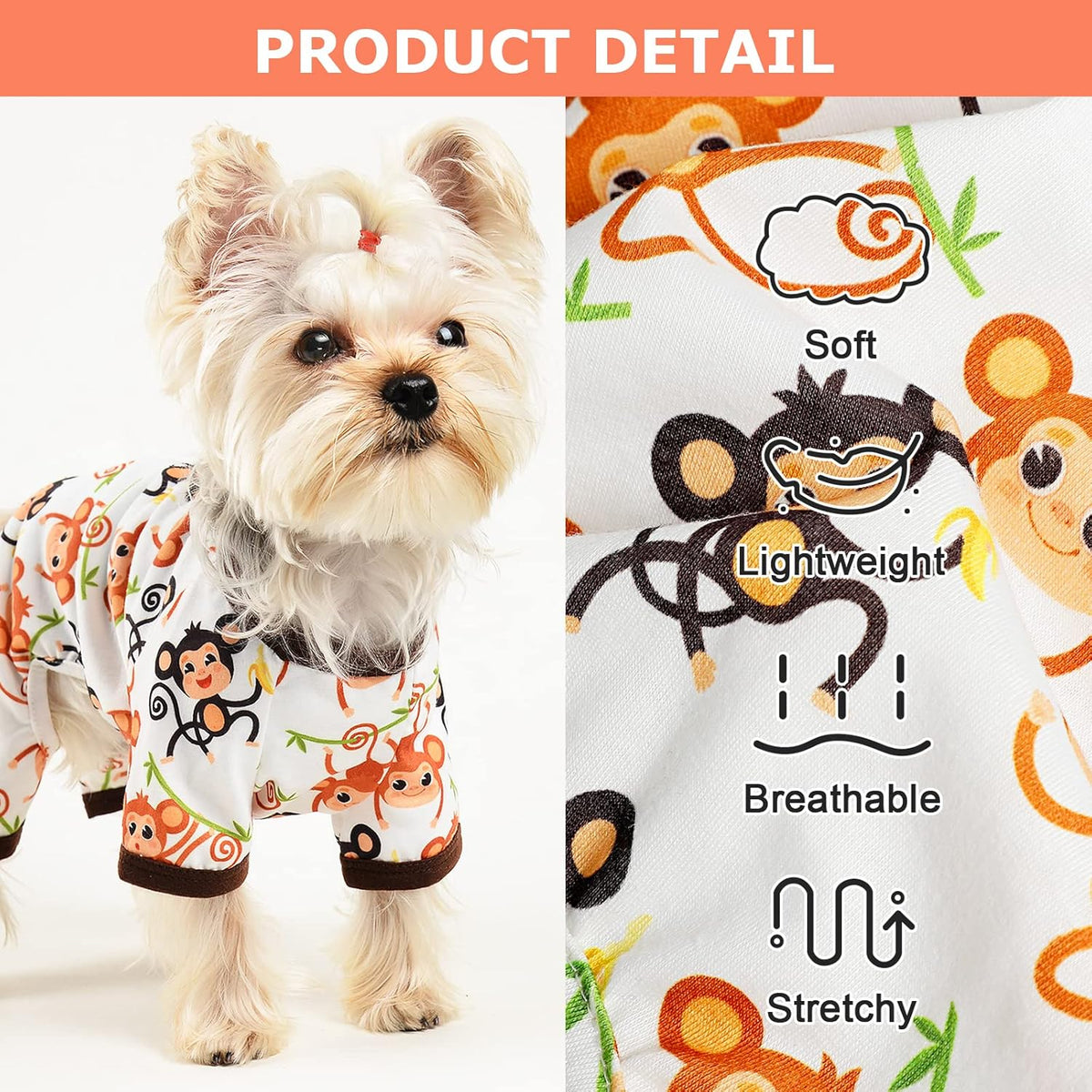 Dog Pajamas Pjs Summer Fall Dog Clothes for Small Dogs Girl - Boy - Medium Size Dogs, Soft Stretchy