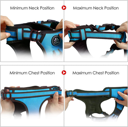 NESTROAD No Pull Dog Vest Harness with Leash, Adjustable Reflective Oxford Pet Harness with Easy