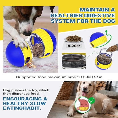 Dog Treat Dispensing Puzzle Toy Adjustable Food Dispenser Slow Feeder Puppy Enrichment Training