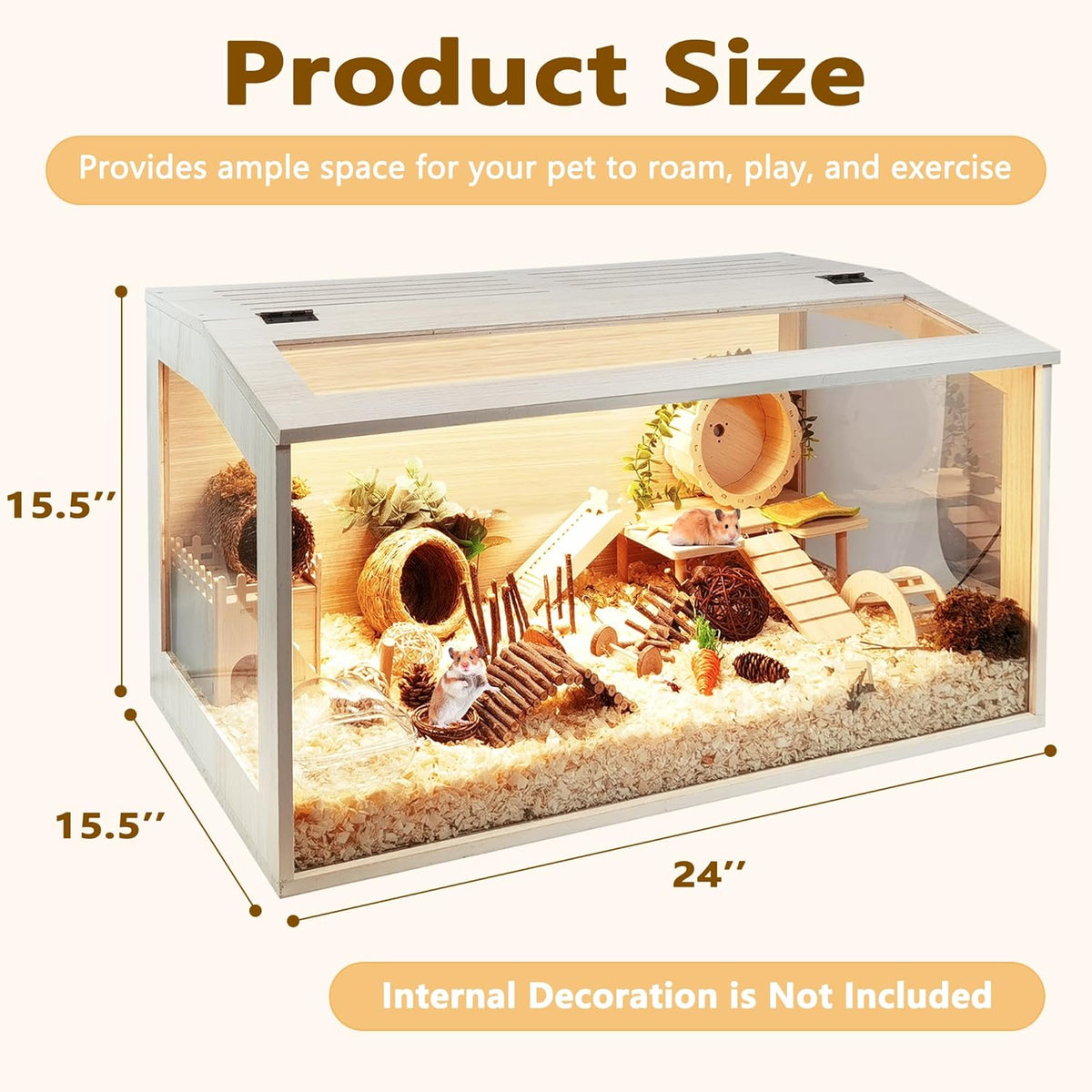 Prolee Hamster Cage Chew Proof, Mice and Rat Habitat Openable Top with Acrylic Sheets, Hamster