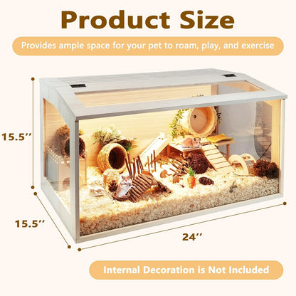 Prolee Hamster Cage Chew Proof, Mice and Rat Habitat Openable Top with Acrylic Sheets, Hamster