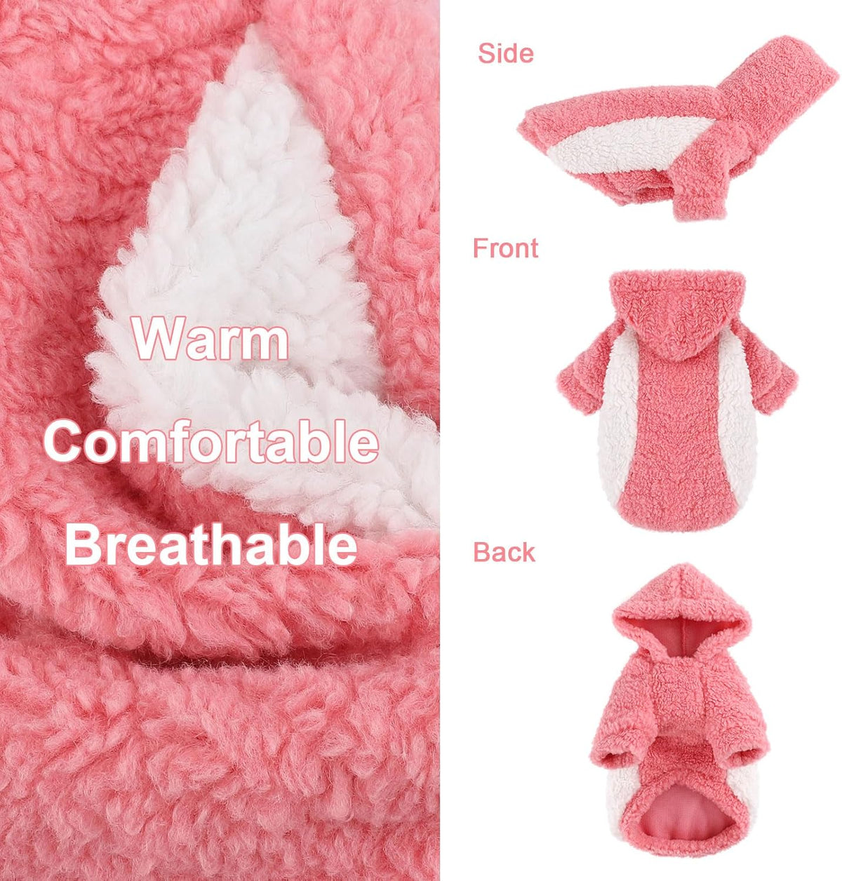 YIKEYO Dog Hoodie Pet Clothes Sweater with Hat Soft and Warm Cold Weather for Small Patchwork