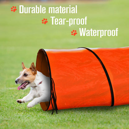 Houseables Dog Agility Tunnel, Dog Tunnel, Agility Equipment, Puppy Obstacle Course, Crawling, Pet