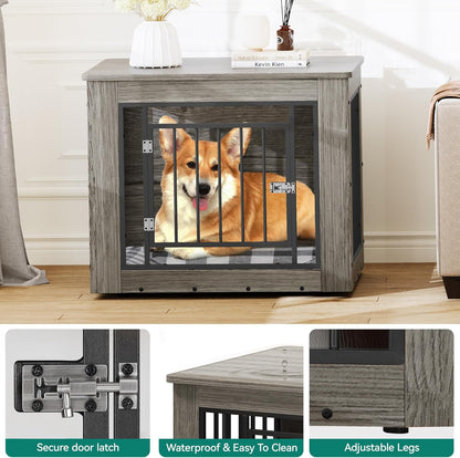 YITAHOME Dog Crate Furniture for Medium Dogs, Side End Table, Modern Dogs Kennel Indoor up to 35