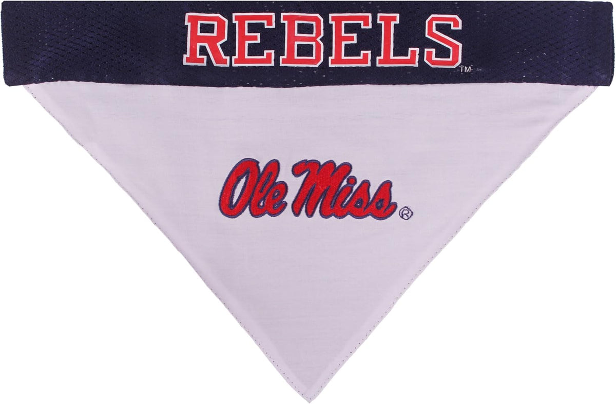 Pets First Collegiate Pet Accessories, Reversible Bandana, Mississippi Ole Miss Rebels