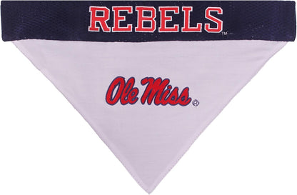 Pets First Collegiate Pet Accessories, Reversible Bandana, Mississippi Ole Miss Rebels