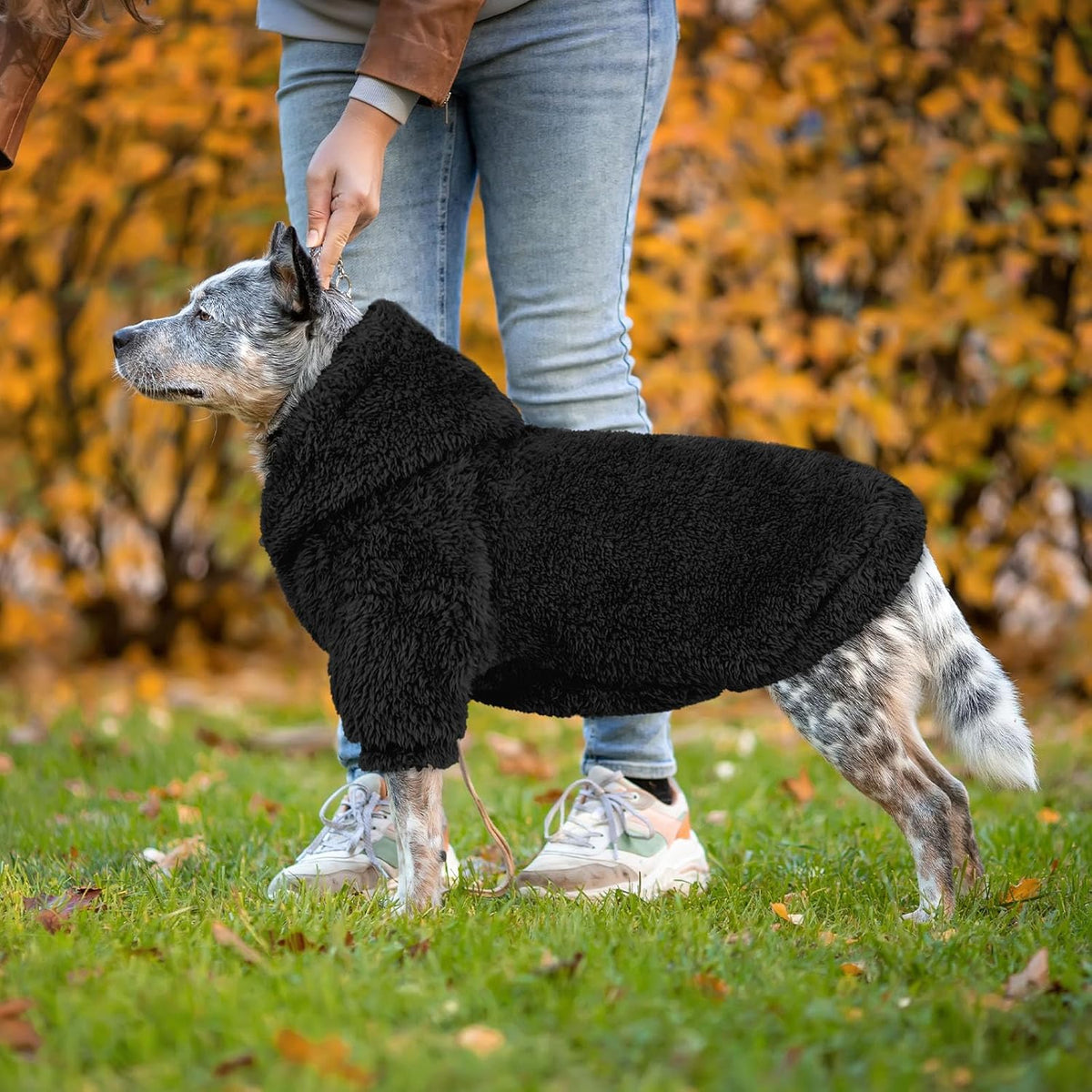 Fuzzy Dog Sweaters for Large Dogs Soft Double-Sided Plush Fleece Pet Sweater Clothes Pet Coats Dog