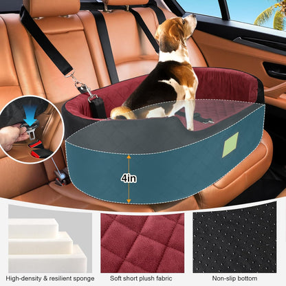 Dog Car Seat for Medium Dogs Up to 50 lbs, Pet Booster Seat for Cars SUVs and Trucks, Travel Dog