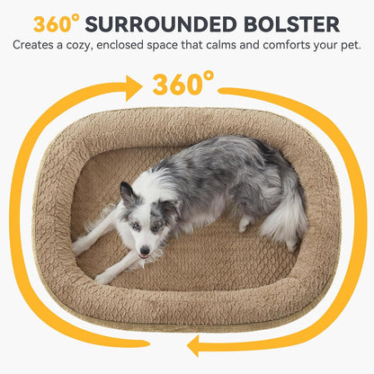 JOEJOY Orthopedic Dog Bed for Extra Large Dogs, Egg-Crate Memory Foam Pet Bed with Bolster Sides