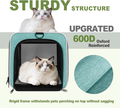 Cat Carrier 18"x11"x11" TSA Approved Ventilated Top Open Softsided Pet Air Travel Bag, Small Animal