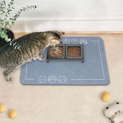 YCT Cat Pet Food Mat, Cat Feeding Mat, Non-Slip Bottom Absorbent Pet Mat, Quick Dry Dog Cat & Dog