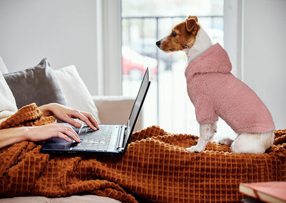 Fuzzy Dog Sweaters for Small Dogs Dog Hoodie Pet Clothes Warm Soft Cozy Coats Hooded Sweatshirt