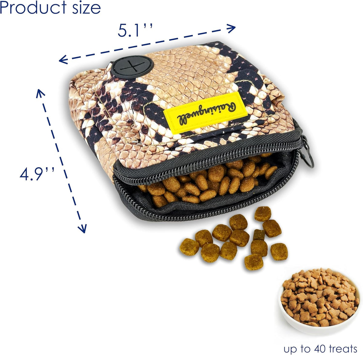 Dog Treat Pouch for Pet Walking and Training with Clicker Poop Bags and Double Bag Design Small