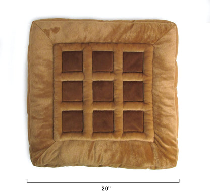 TONBO Soft Plush Small Cute and Cozy Chicken and Waffles Dog Cat Bed, Chicken Crinkle Toy Included