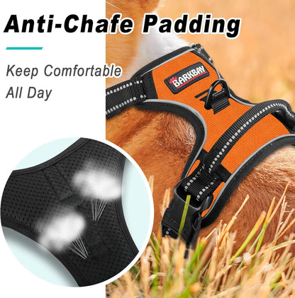 BARKBAY No Pull Dog Harness Large Step in Reflective Dog Harness with Front Clip and Easy Control