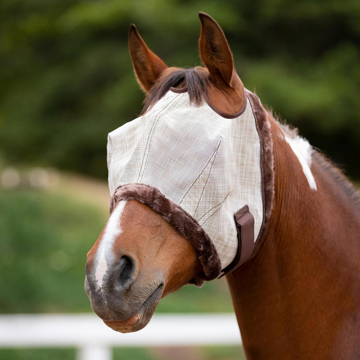 Kensington UV Fly Mask with Fleece Trim - Protective Mask with Dual Ear Opening & Forelock Freedom