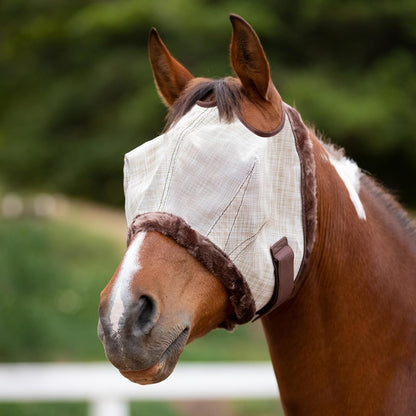 Kensington UV Fly Mask with Fleece Trim - Protective Mask with Dual Ear Opening & Forelock Freedom