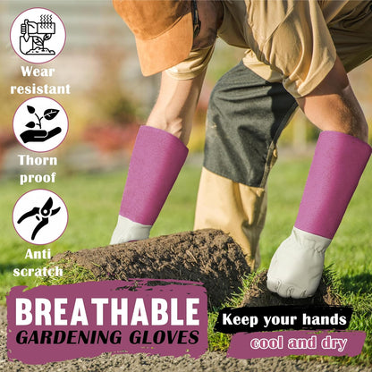 HANDLANDY Rose Pruning Gardening Gloves for Men & Women, Thornproof Long Gauntlet Gloves, Pigskin