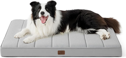 Bedsure Cooling Dog Bed for Crate - Large Orthopedic Flat Puppy Beds with Removable Washable Cover